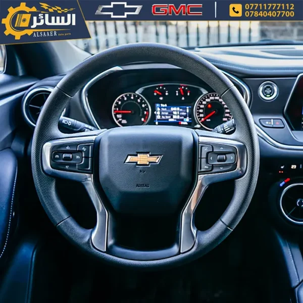 ⁦كفر ايرباك دركة بلايزر 2019- 2024 - Black Steering Wheel Airbag Cover⁩ - الصورة ⁦5⁩