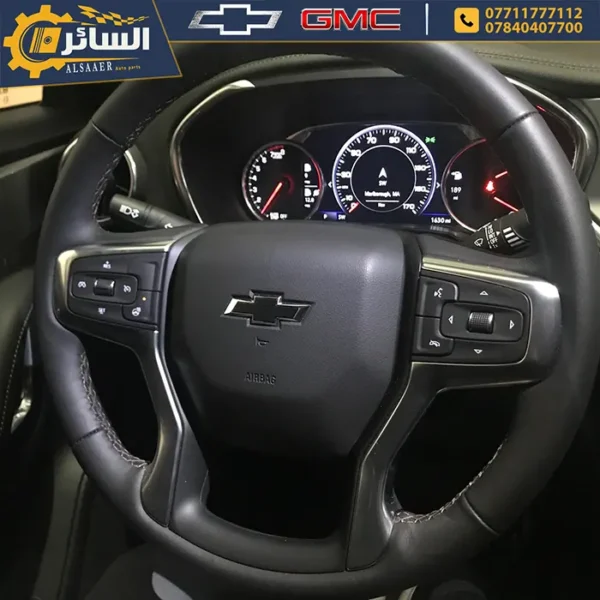 ⁦كفر ايرباك دركة بلايزر 2019- 2024 - Black Steering Wheel Airbag Cover⁩ - الصورة ⁦6⁩
