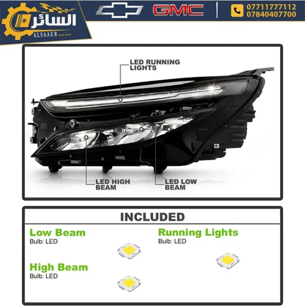 ⁦لايت أمامي (5 بن) - شيفروليه إكوينوكس 2022 - 2024 - Full LED Headlight⁩ - الصورة ⁦5⁩